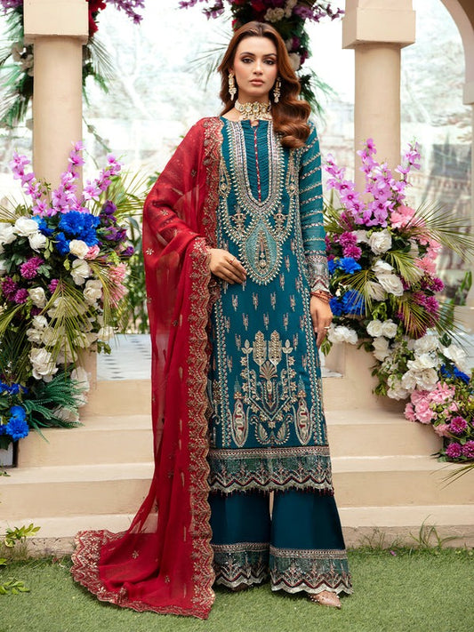 Zinc Embroidered Chiffon Suit