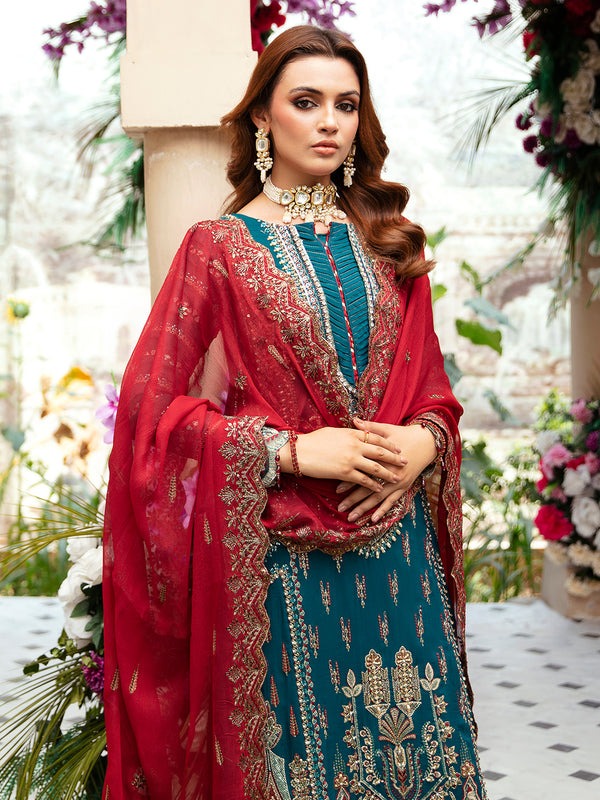 Zinc Embroidered Chiffon Suit