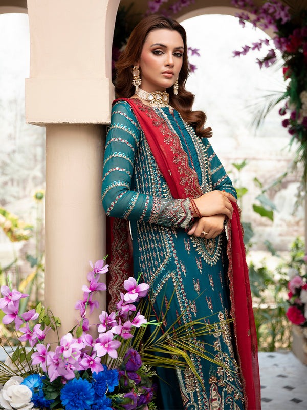 Zinc Embroidered Chiffon Suit