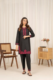 Camry - Black Cotton 2pcs Suit