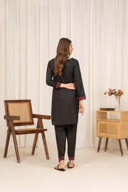 Camry - Black Cotton 2pcs Suit